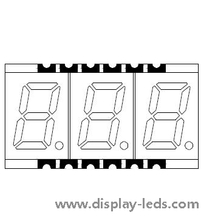 0.3 インチ 3 桁 7 セグメント SMD ディスプレイ
