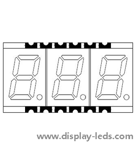 0.3 インチ 3 桁 7 セグメント SMD ディスプレイ