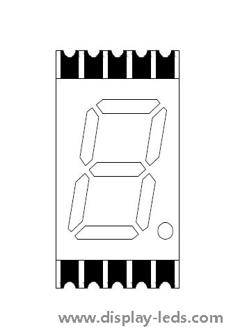 0.39 インチ 1 桁 7 セグメント超薄型 SMD ディスプレイ