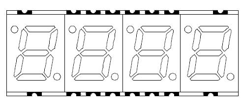 0.28 インチ 4 桁 smd LED ディスプレイ