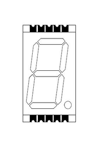 0.8 インチ Fout 桁 7 セグメント SMD ディスプレイ、グレーフェイス