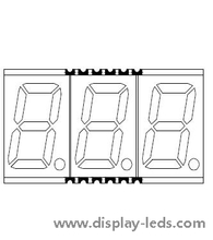 0.56 インチ 3 桁 7 セグメント SMD ディスプレイ