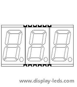 0.56 インチ 3 桁 7 セグメント SMD ディスプレイ
