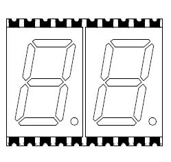0.4 インチ 2 桁 smd LED ディスプレイ