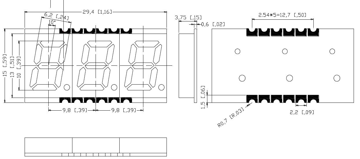 0.39インチ 3桁SMDディスプレイ 3930