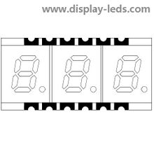 0.2 インチ 3 桁 7 セグメント SMD ディスプレイ