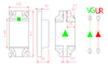 0805 赤緑 SMD LED、ピュアグリーン 520nm