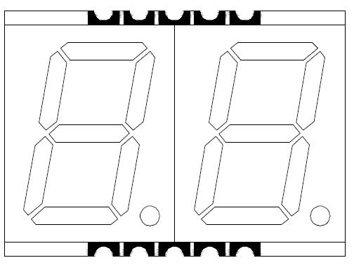 0.51 インチ 2 桁 smd LED ディスプレイ