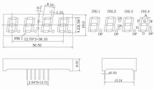 0.56 インチ 4 桁 LED 表示時計、長方形セグメント