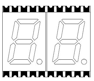 0.3 インチ 2 桁 smd LED ディスプレイ