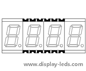 0.3 インチ 4 桁 7 セグメント SMD ディスプレイ