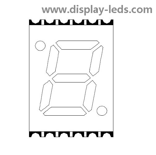 0.28 インチ 1 桁 7 セグメント SMD ディスプレイ