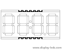 0.39 インチ 4 桁 7 セグメント SMD ディスプレイ (時計タイプ)