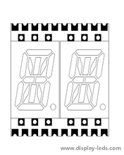 0.4 インチ 2 桁 14 セグメント SMD ディスプレイ