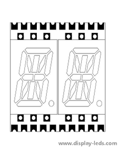 0.4 インチ 2 桁 14 セグメント SMD ディスプレイ