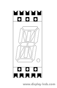 0.4 インチ 1 桁英数字 SMD ディスプレイ