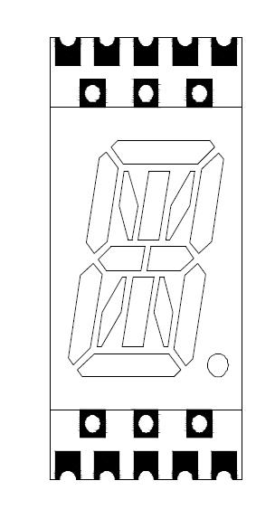 0.4 インチ 1 桁 16 セグメント smd LED ディスプレイ