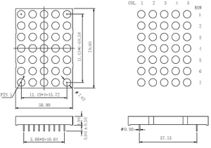 3 インチ 5x7 デュアルカラー ドットマトリックス LED ディスプレイ