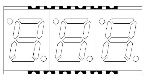 0.28 インチ 3 桁 smd LED ディスプレイ