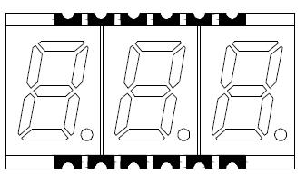 0.3 インチ 3 桁 smd LED ディスプレイ