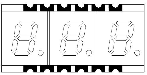 0.2 インチ 3 桁 smd LED ディスプレイ