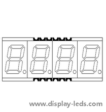 0.56 インチ 4 桁 7 セグメント SMD ディスプレイ
