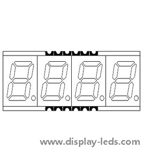 0.56 インチ 4 桁 7 セグメント SMD ディスプレイ