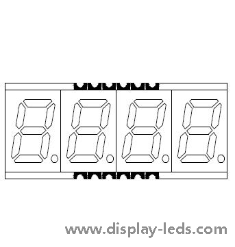 0.56 インチ 4 桁 7 セグメント SMD ディスプレイ