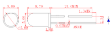 5mm 青色丸型 LED ランプ