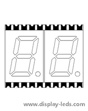0.3 インチ 2 桁 7 セグメント SMD ディスプレイ