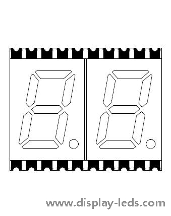 0.3 インチ 2 桁 7 セグメント SMD ディスプレイ
