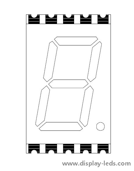 0.4 インチ 1 桁 7 セグメント SMD ディスプレイ