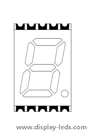 0.39 インチ 1 桁 7 セグメント SMD ディスプレイ