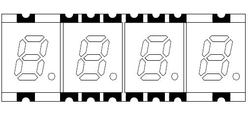 0.2 インチ 4 桁 smd LED ディスプレイ