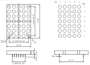 3 インチ 5x7 ドットマトリックス LED ディスプレイ