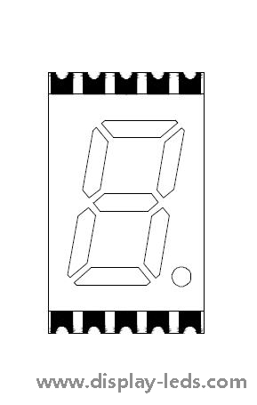 0.3 インチ 1 桁 7 セグメント SMD ディスプレイ