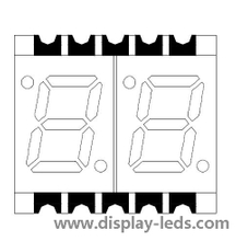 0.28 インチ 2 桁 7 セグメント SMD ディスプレイ