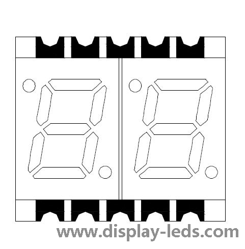 0.28 インチ 2 桁 7 セグメント SMD ディスプレイ