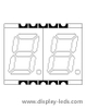 0.39 インチ 2 桁 7 セグメント SMD ディスプレイ