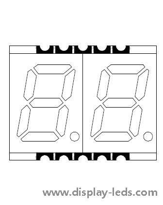 0.39 インチ 2 桁 7 セグメント SMD ディスプレイ