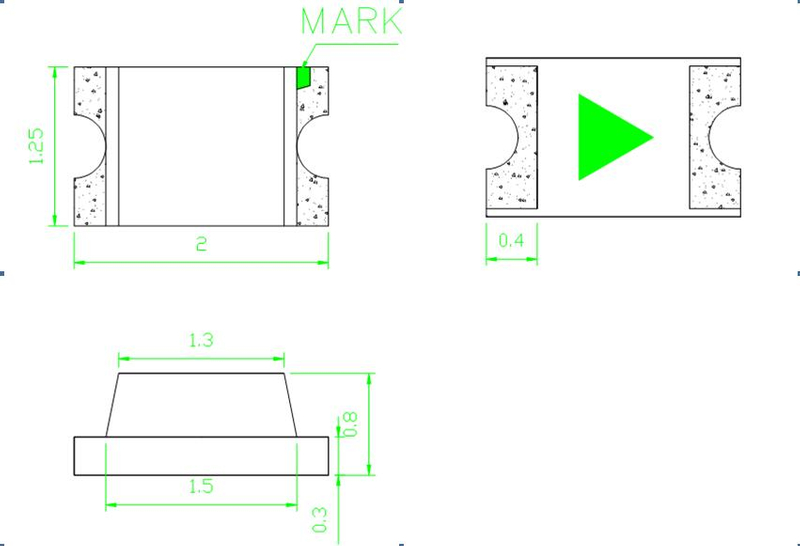 0805 黄緑色 SMD LED