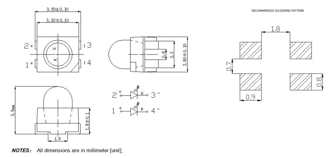 デュアルカラードームLED
