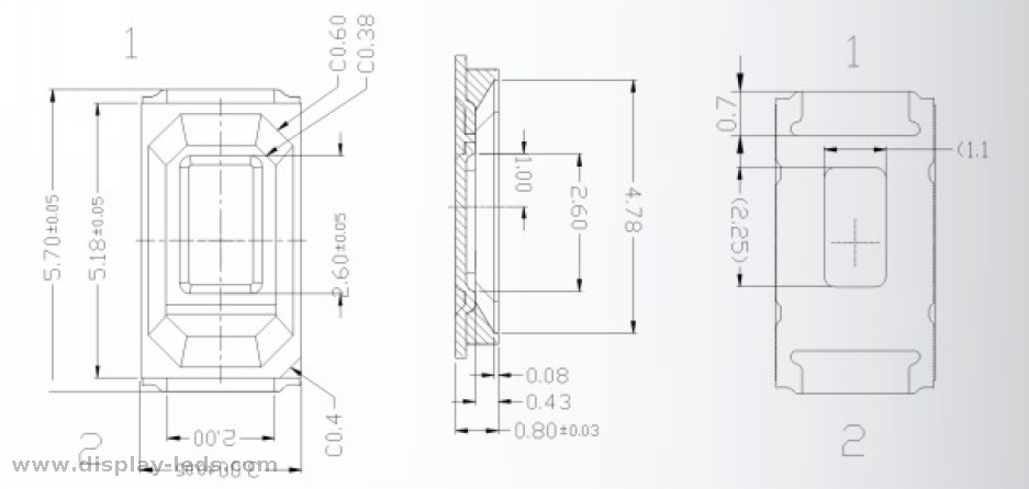 中国専門メーカーのRoHS準拠白色PLCC 5730 SMD LED