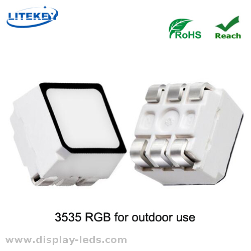 中国専門メーカーの RoHS 準拠 RGB 6 ピン 3535 SMD LED (ブラックフェイス付き)